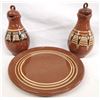 Image 2 : Bulgarian Troyan  Redware Pottery Condiment Set