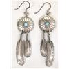 Image 1 : Navajo Sterling Silver Turquoise Concho Earrings