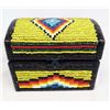 Image 1 : Hand Beaded Wood Treasure Chest by Kills Thunder