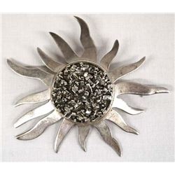 Mexican Taxco Sterling Silver Sun Pin