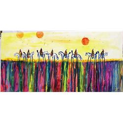 2015 Large Original Acrylic by Kathy Kills Thunder