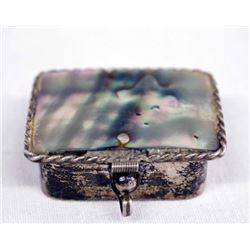 Mexican Sterling Silver and Abalone Pill Box