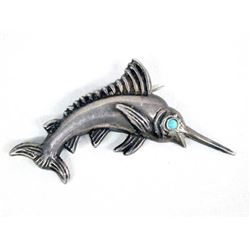 Vintage Mexican Sterling Sailfish Pin Pendant