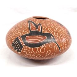 Mata Ortiz Hummingbird & Butterfly Jar by Ortiz