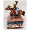 Image 1 : Western Cowboy on Horse Porcelain Trinket Box