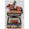 Image 2 : Western Cowboy on Horse Porcelain Trinket Box