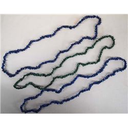 3 Lapis and Malachite Nugget Necklaces