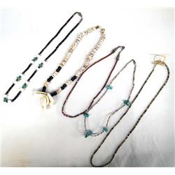 3 Vintage Navajo Chokers & 2 Necklaces