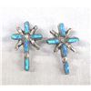 Image 1 : Zuni Sterling Petit Point Opal Cross Earrings