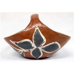 Native American San Juan Polychrome Pottery Basket