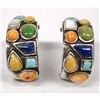 Image 2 : Navajo Sterling Multi-Stone Overlay Earrings