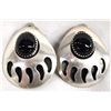 Image 1 : Navajo Sterling Silver Onyx Clip-On Earrings