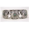 Image 1 : Navajo Old Revival Style Silver Turquoise Bracelet