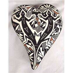 Acoma Lidded Heart Shaped Box by Sharon Lewis