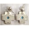 Image 2 : Sterling Silver Turquoise Cross Earrings