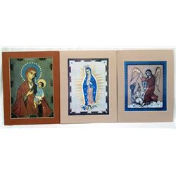 3 Matted Religous Prints by Delgado