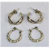 Image 2 : 2 Pr 14Kt Yellow Gold Hoop Earrings