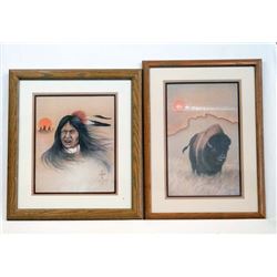 Pr Signed and Numbered Prints by Johnny Tiger, Jr.