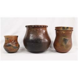 3 Navajo Pottery Jars, one by L. Begay