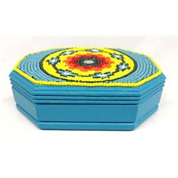 Hand Beaded Wood Jewelry Box by Kills Thunder