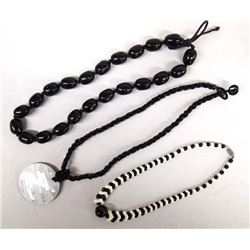 Three Vinttage Hard Moulded Plastic  Necklaces