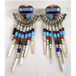 Quoc Turquoise Co. Sterling Silver Inlay Earrings