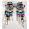 Image 1 : Quoc Turquoise Co. Sterling Silver Inlay Earrings