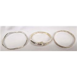 3 Sterling Silver Bangle Bracelets