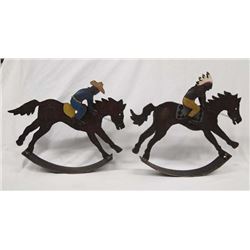 Cowboy and Indian Steel Cutouts by Cesar Ivan