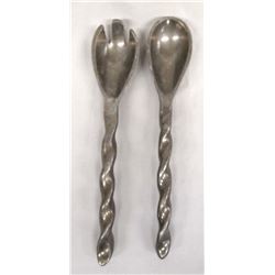 Vintage 2 Piece Pewter Serving Set