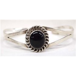 Navajo Sterling Silver Onyx Bracelet