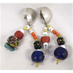 Santo Domingo Sterling Trade Bead Earrings