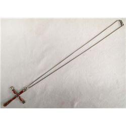 Zuni Sterling Cross Pendant Necklace by C. Iule