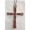 Image 2 : Zuni Sterling Cross Pendant Necklace by C. Iule