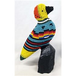 Hand Beaded Ironwood Bird by Kathy Kills Thunder