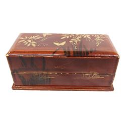 Vintage Japanese Laquered Wood Trinket Box
