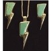 Image 1 : Sterling Turquoise Thunderbolt Necklace & Earrings