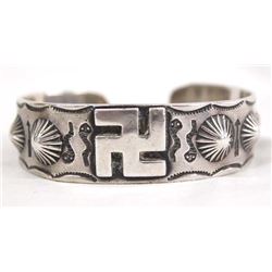 1940's Navajo Old Sterling Rolling Log Bracelet