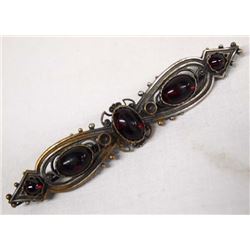 Vintage Sterling Silver Garnet Pin