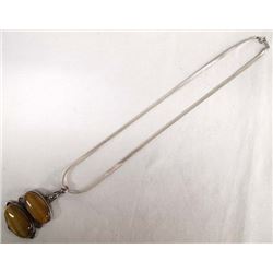 Large Sterling Silver Tiger's Eye Necklace
