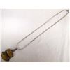 Image 1 : Large Sterling Silver Tiger's Eye Necklace