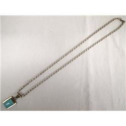 Mexican Sterling Silver Turquoise Necklace