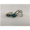 Image 1 : Navajo Sterling Turquoise Inlay Bracelet, L. Begay