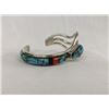 Image 2 : Navajo Sterling Turquoise Inlay Bracelet, L. Begay