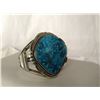 Image 1 : Native American Navajo Silver Red Mountain Turquoise Bracelet by Bennie Ration