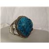 Image 2 : Native American Navajo Silver Red Mountain Turquoise Bracelet by Bennie Ration