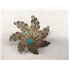 Image 3 : Beautiful Antique Estate Sterling Silver Turquoise Filigree Pin