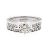 Image 1 : 14KT White Gold 0.71 ctw Diamond Wedding Ring Set