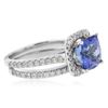Image 2 : 14KT White Gold 3.04 ctw Tanzanite and Diamond Wedding Ring Set