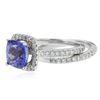 Image 3 : 14KT White Gold 3.04 ctw Tanzanite and Diamond Wedding Ring Set